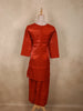 Rust Orange Silver Beads Embroidered Design Organza Palazzo Suit