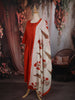 Rust Orange Solid Design Cotton Anarkali Suit with Contrast Dupatta