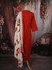 Rust Orange Solid Design Cotton Anarkali Suit with Contrast Dupatta