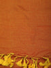 Rust Orange Solid Design Cotton Casual Wear Saree with Kalamkari Blouse