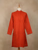 Rust Orange Solid Design Cotton Men’s Kurta
