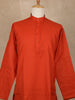 Rust Orange Solid Design Cotton Men’s Kurta