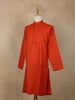 Rust Orange Solid Design Cotton Men’s Kurta