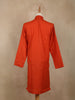 Rust Orange Solid Design Cotton Men’s Kurta