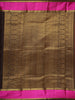 Rust Orange Striped Zari Woven Design Pure Kanchipuram Silk Saree with Contrast Pink Border