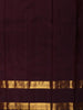 Rust Orange Striped Zari Woven Design Pure Kanchipuram Silk Saree with Contrast Retta Petta Border