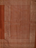 Rust Orange Vertical Striped Zari Woven Design Pure Kanchipuram Silk Saree with Matching Floral Zari Border