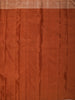 Rust Orange Vertical Striped Zari Woven Design Pure Kanchipuram Silk Saree with Matching Floral Zari Border