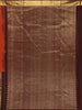 Rust Orange Butta Woven Pure Kanchipuram Silk Saree with Contrast Brown Zari Border