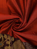 Rust Orange Butta Woven Pure Kanchipuram Silk Saree with Contrast Brown Zari Border