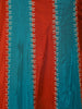 Rust Orange & Turquoise Blue Floral Vine Zari Embroidered Design Silk Palazzo Suit with Matching Dupatta