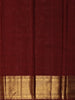 Rust Orange and Maroon Striped Zari Woven Design Pure Kanchipuram Silk Saree with Contrast Peacock Zari Border