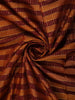 Rust Orange and Maroon Striped Zari Woven Design Pure Kanchipuram Silk Saree with Contrast Peacock Zari Border
