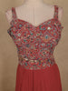Rust Pink Floral Embroidered Georgette Skirt Top