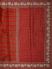 Rust Red  Abstract Woven Design Pure Tussar Saree with Floral Border