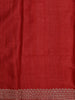 Rust Red  Abstract Woven Design Pure Tussar Saree with Floral Border