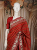 Rust Red  Abstract Woven Design Pure Tussar Saree with Floral Border