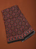 Rust Red Ajrakh Printed Design Cotton Casual Wear Saree