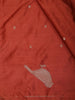 Rust Red Butta Zari Woven Design Pure Banarasi Silk Saree with Birds Motif Border