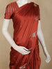 Rust Red Butta Zari Woven Design Pure Banarasi Silk Saree with Birds Motif Border