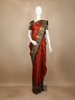 Rust Red Checked Woven Pure Kanchipuram Silk Saree with Contrast Zari Border