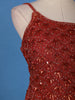 Rust Red Embroidered Design Georgette Palazzo Suit