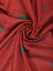 Rust Red Floral Design Semi Silk Saree