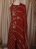 Rust Red Floral Printed Design Cotton Salwar Suit with Dupatta