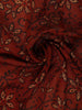 Rust Red Floral Printed Cotton Saree - Diadem