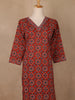 Rust Red Geometric Printed Cotton Salwar Suit - Diadem