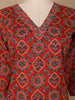 Rust Red Geometric Printed Cotton Salwar Suit - Diadem