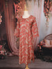 Rust Red Leaf Printed Design Cotton Kurti