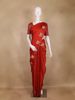 Rust Red Motif Design Semi Banarasi Silk Saree