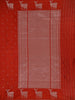Rust Red Motif Design Semi Banarasi Silk Saree