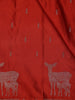 Rust Red Motif Design Semi Banarasi Silk Saree