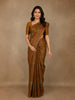 Rust Yellow Floral Design Tussar Silk Saree