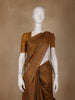 Rust Yellow Floral Design Tussar Silk Saree - Diadem