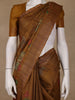 Rust Yellow Floral Design Tussar Silk Saree - Diadem