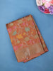 Rust OrangeFloral Design Woven Tissue Silk Saree - Diadem