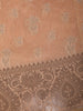 Rust Orange Floral Design Woven Tissue Silk Saree - Diadem
