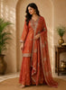 Rust Orange Floral Sequins and Zari Embroidered Design Tissue Organza Sharara Suit With Dupatta