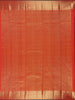 Rust Orange Floral Woven Motifs Pure Kanchipuram Silk Saree - Diadem