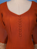 Rust Orange Panel Designed Anarkali Georgette Gown - Diadem