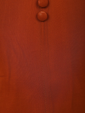 Rust Orange Panel Designed Anarkali Georgette Gown - Diadem