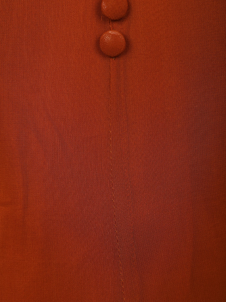 Rust Orange Panel Designed Anarkali Georgette Gown - Diadem