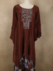 Rustic Cocoa Brown Floral Beads Embroidered Design Crepe Indo Western Palazzo Suit