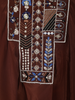 Rustic Cocoa Brown Floral Beads Embroidered Design Crepe Indo Western Palazzo Suit