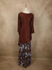 Rustic Cocoa Brown Floral Beads Embroidered Design Crepe Indo Western Palazzo Suit