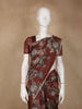Rustic Maroon Floral Printed Tussar Silk Saree - Diadem