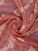 Rustic Rose Floral Zari Sequin Embellishment Organza Saree - Diadem